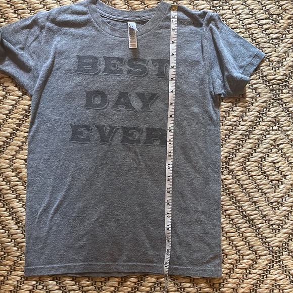 Best Day Ever Graphic Short Sleeve T Shirt YOUTH Grey Black Size 12 SOFT - Picture 7 of 7